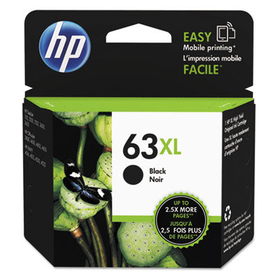 HP 63XL High-Yield Black Ink Cartridge (F6U64AN)