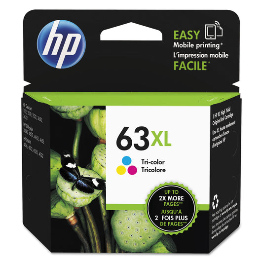 HP 63XL High-Yield Tri-Color Ink Cartridge (F6U63AN)