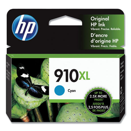 HP 910XL High-Yield Cyan Ink Cartridge (3YL62AN)