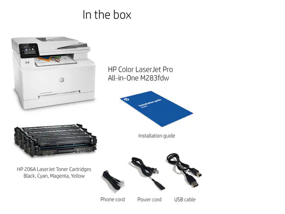 Manufacturer RENEWED HP Color LaserJet Pro MFP M283fdw Wireless Printer