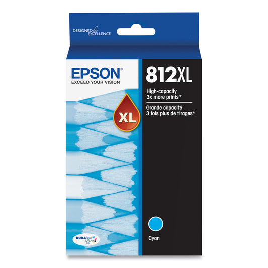 Epson T812XL DURABrite Ultra High-Yield Ink Cartridge - Cyan (T812XL220-S)